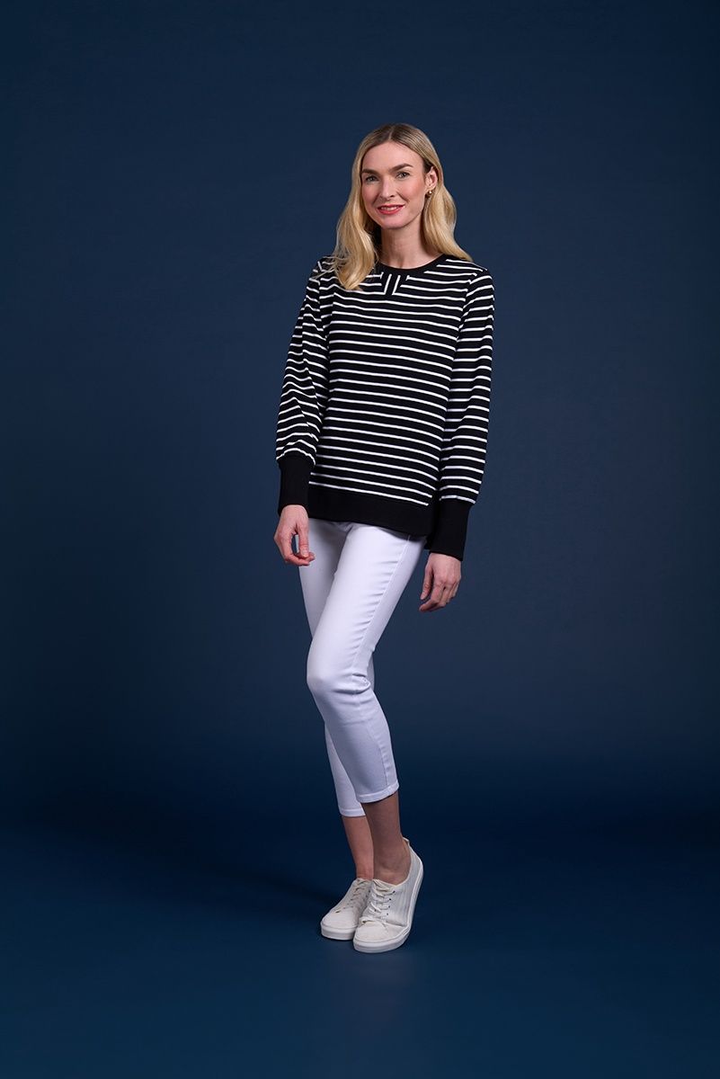 Charlie Jane Ohoka Crew Midnight/White Stripe