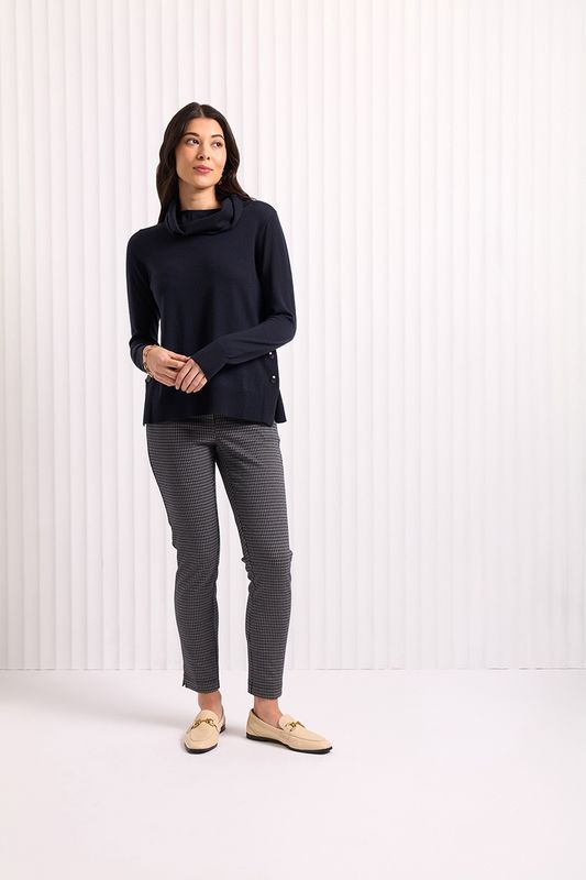 Foil Straight &amp; Narrow Trouser Steel Check