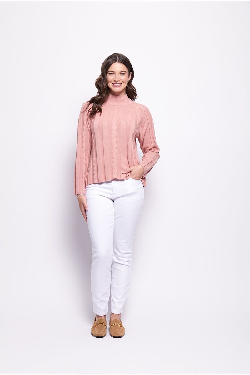 Foil Feeling Connected Sweater Pink