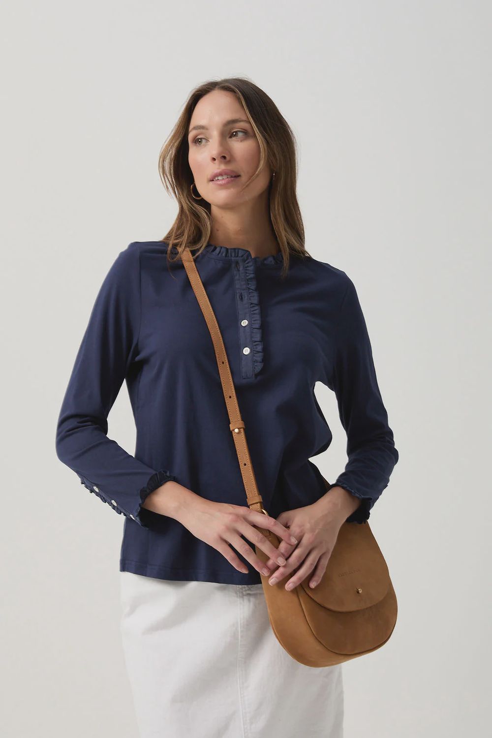 Goondiwindi Frill Collar Long SleeveTee Parisian