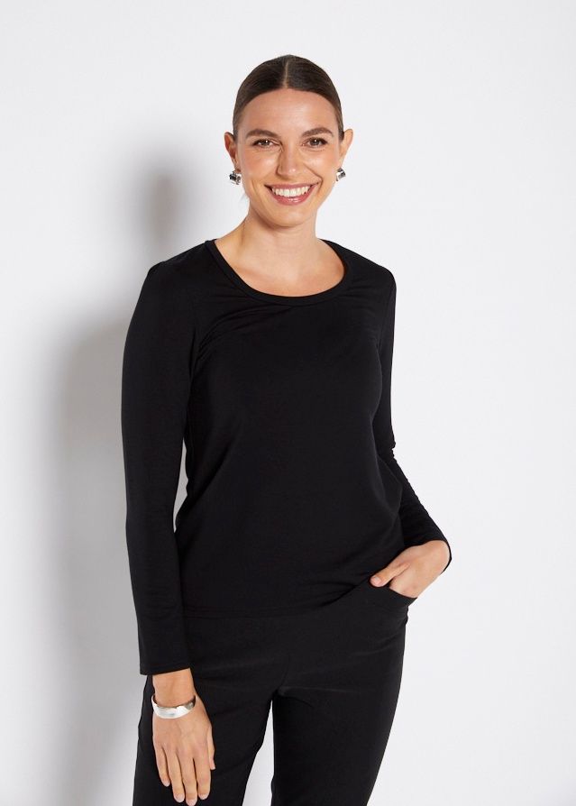 Philosophy L/S Warm Crew Top Black