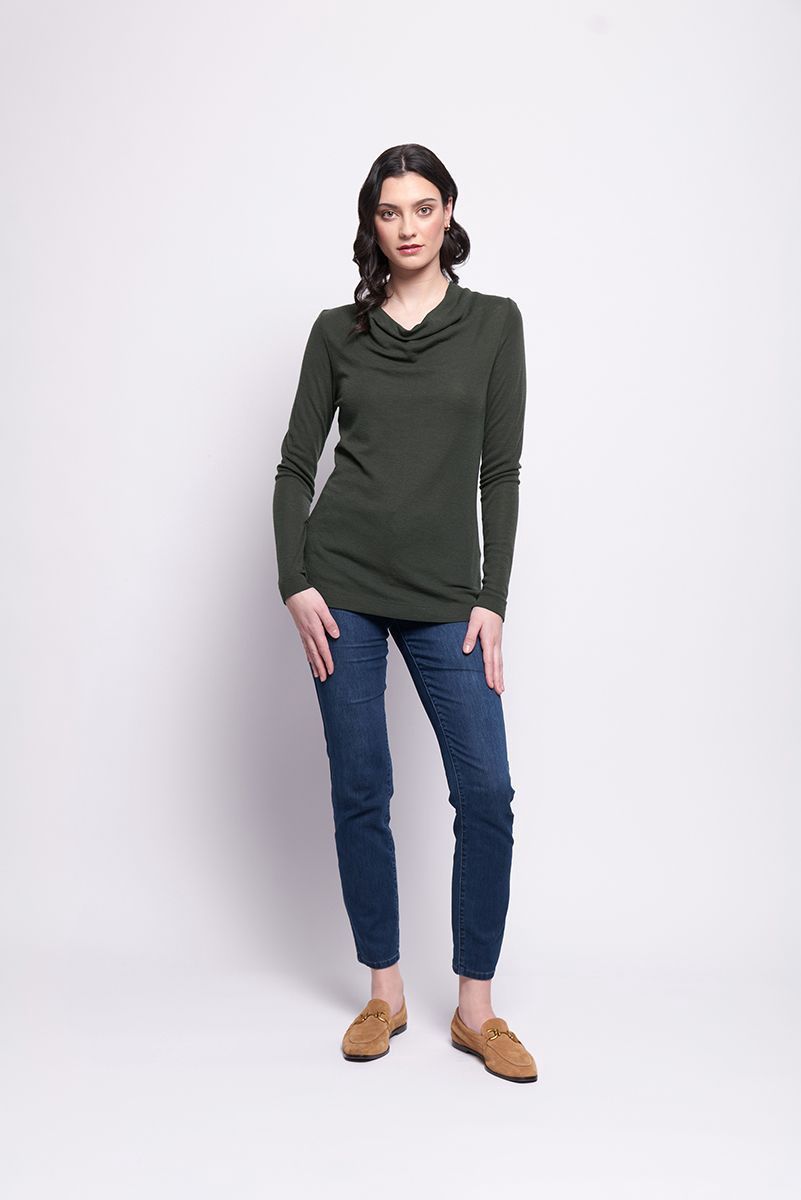 Foil Holy Cowl Top Moss
