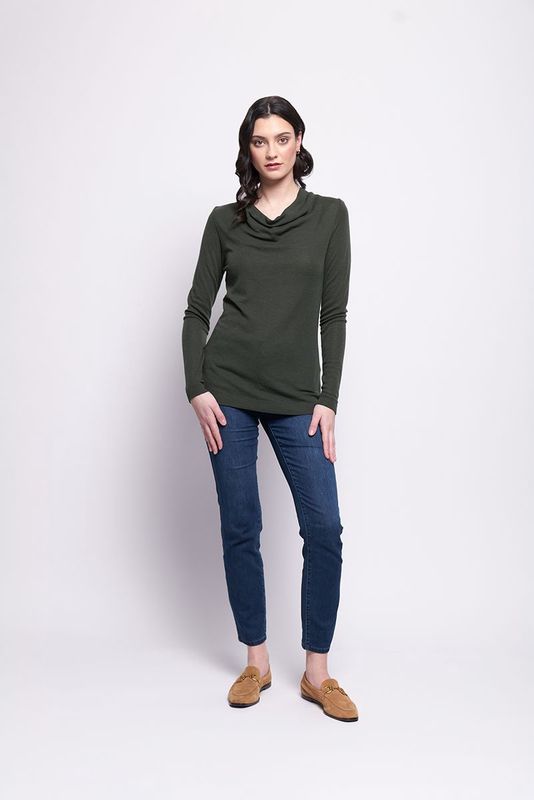 Foil Holy Cowl Top Moss