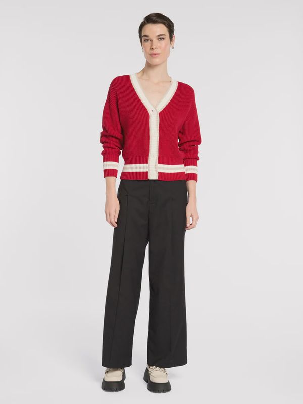 Marco Polo Racer Stripe Crimson Cardigan