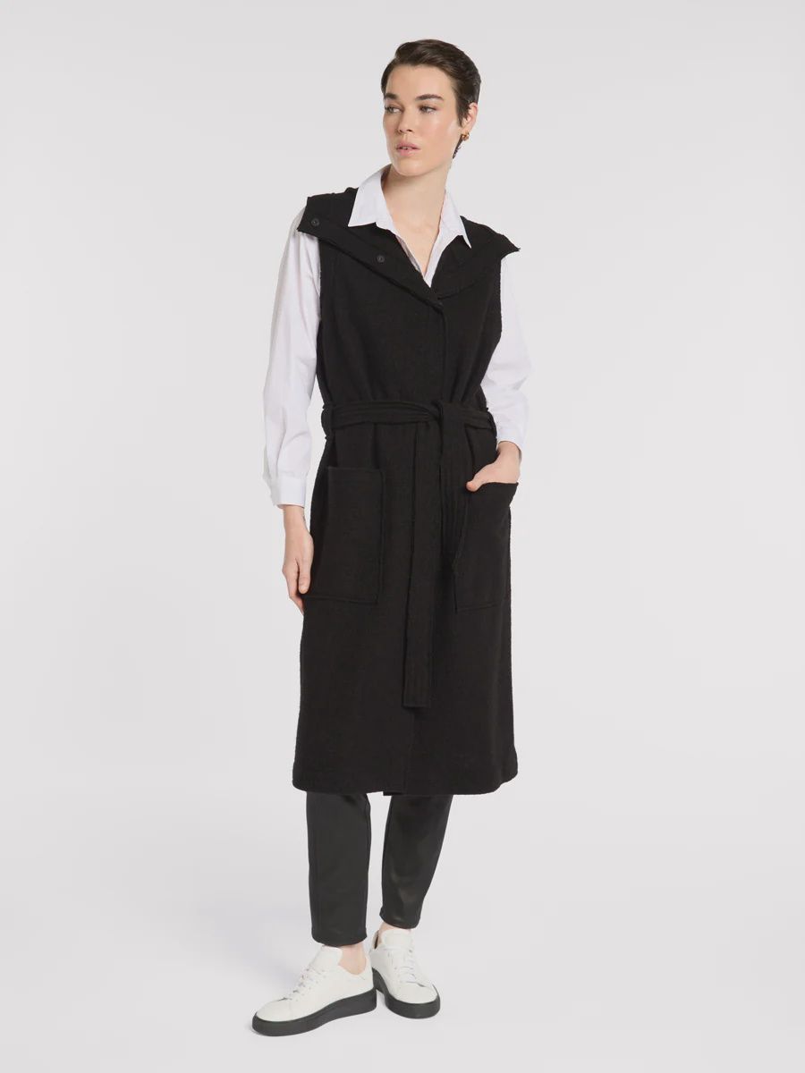 Marco Polo Boiled Wool Black Wrap Vest