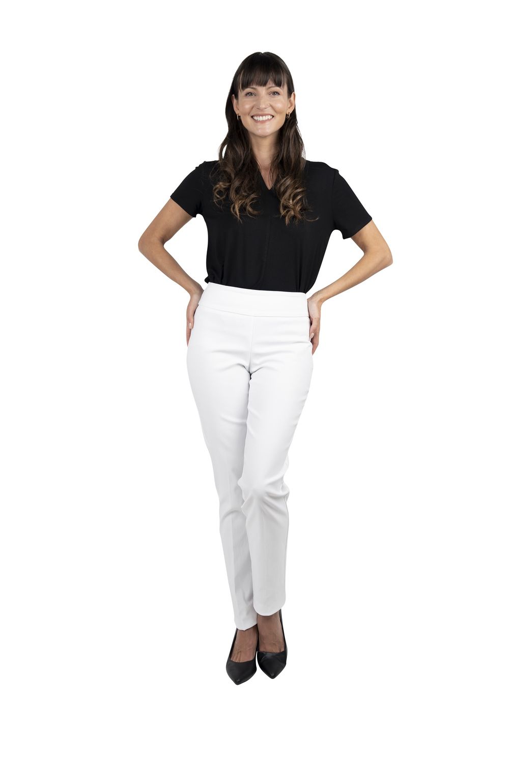 UP! Basic 31 inch Straight Leg Pant White