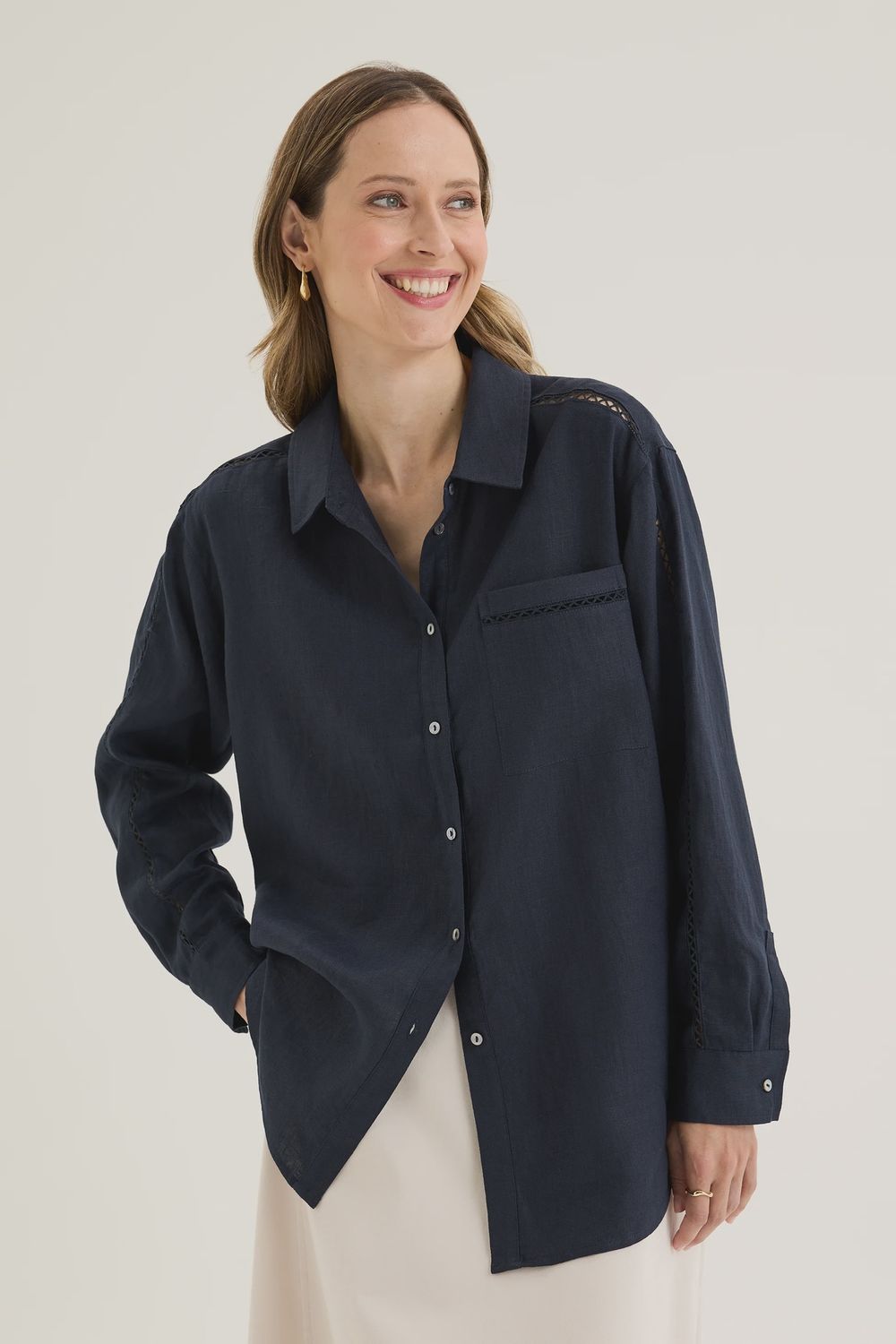 Yarra Trail Tirari Shirt Navy