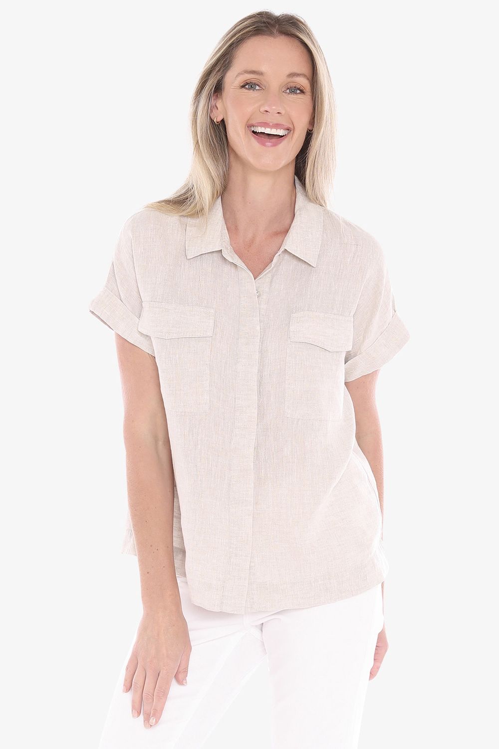 Jump 2 Pocket Shirt Linen Flax