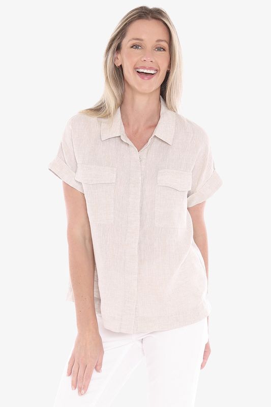 Jump 2 Pocket Shirt Linen Flax