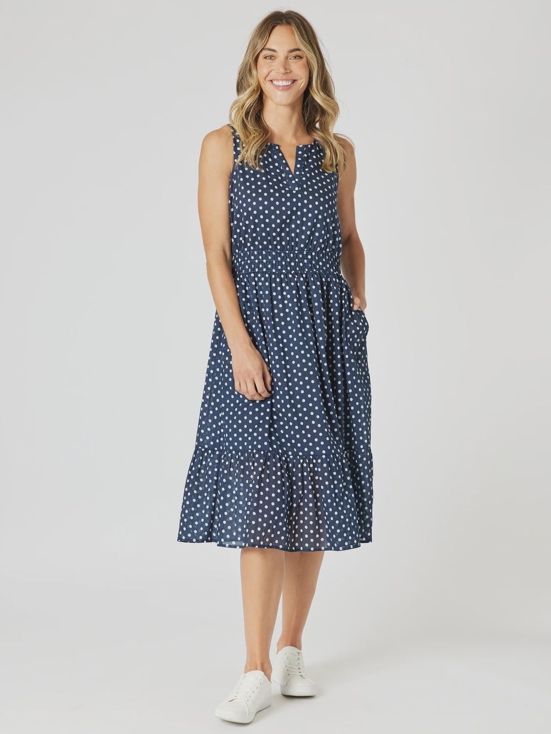Gordon Smith Get Spotty Dress Navy/White