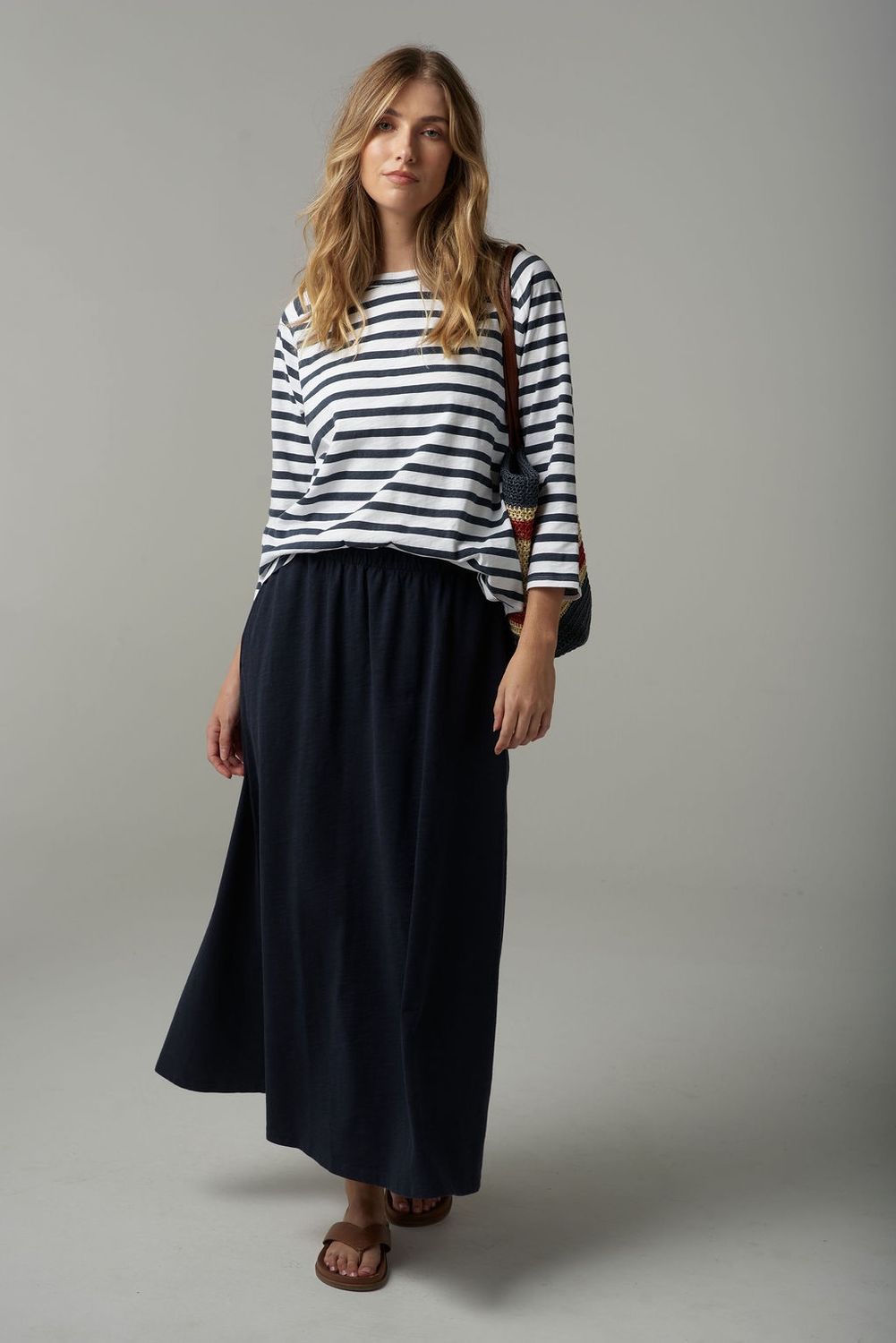 Cloth Paper Scissors Raglan Stripe Long Sleeve Tee White/ Parisian Navy