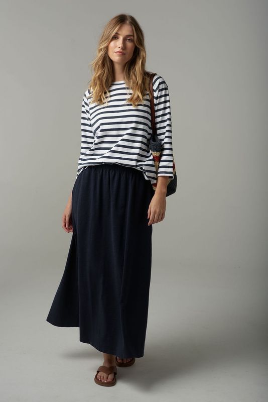 Cloth Paper Scissors Raglan Stripe Long Sleeve Tee White/ Parisian Navy