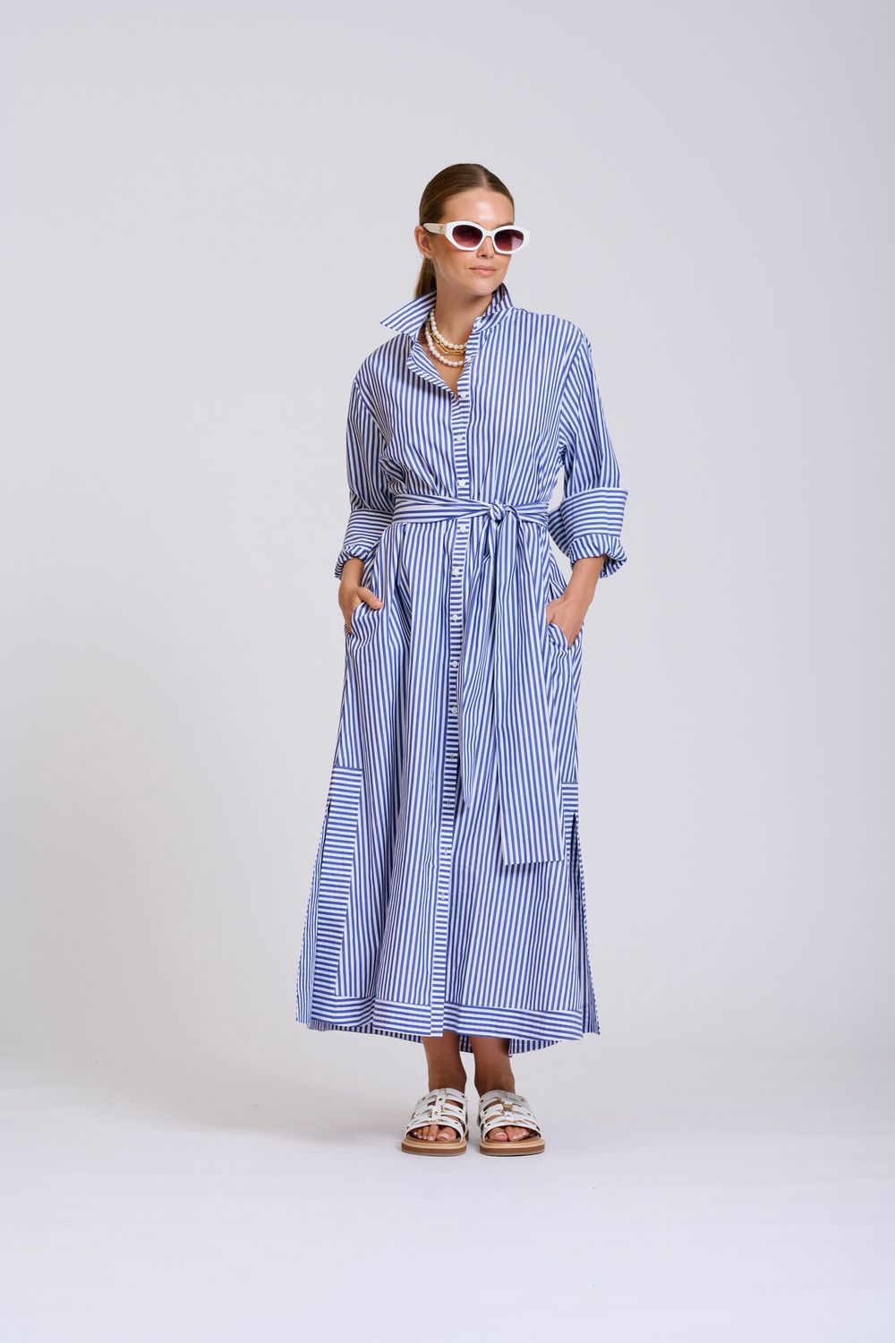 Shirty the Sybill Oversized Dress Navy Stripe