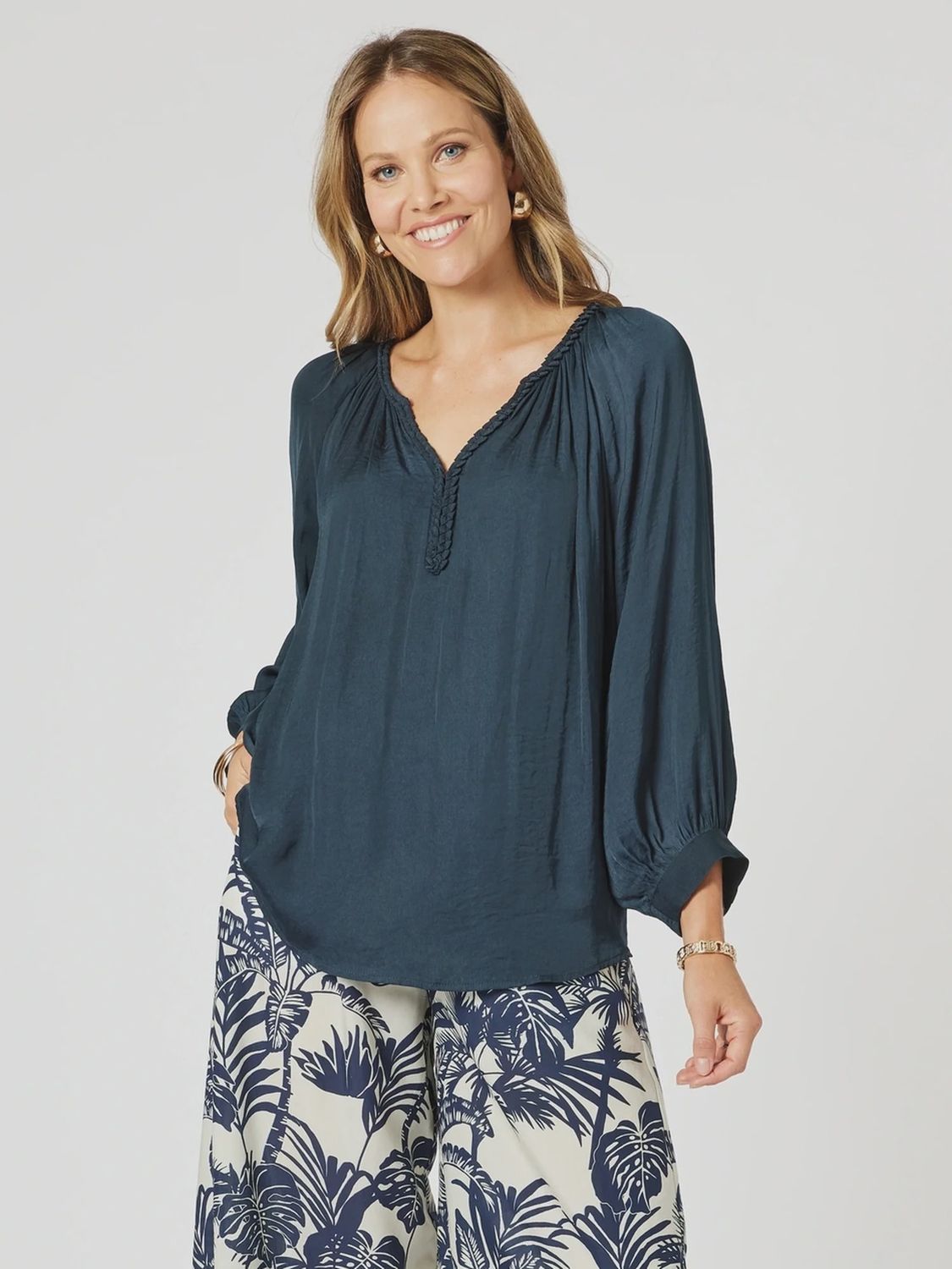 Hammock &amp; Vine Lux Plait Top Navy