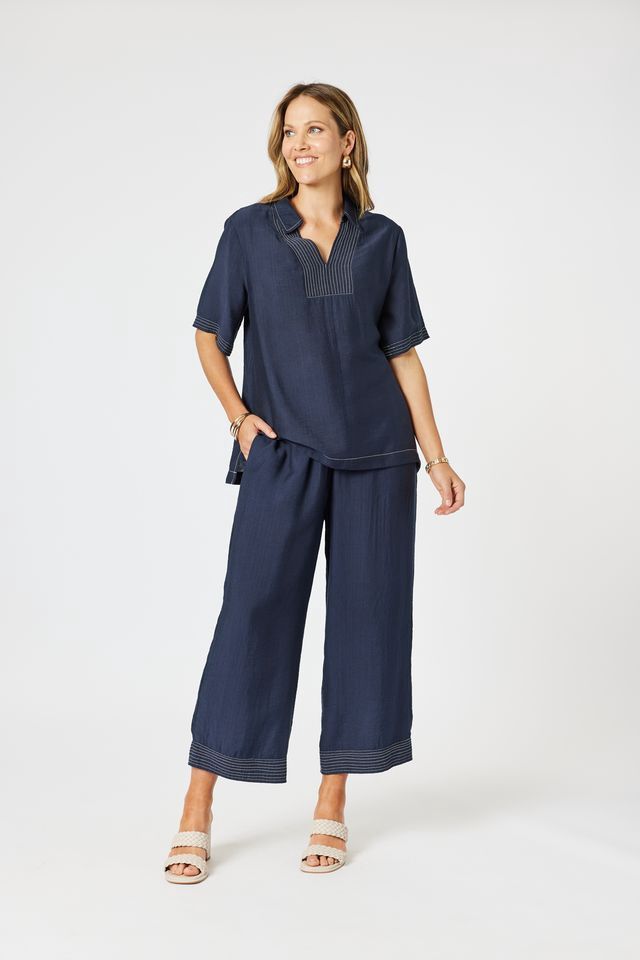 ClarityTop Stitch Top Navy