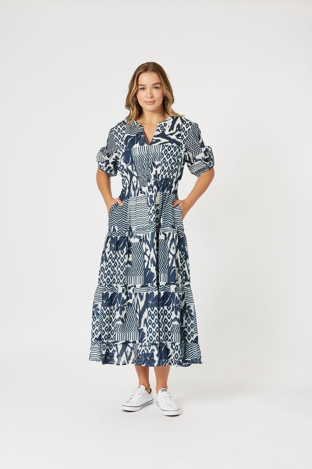 Threadz Calabasas Dress Navy/ White