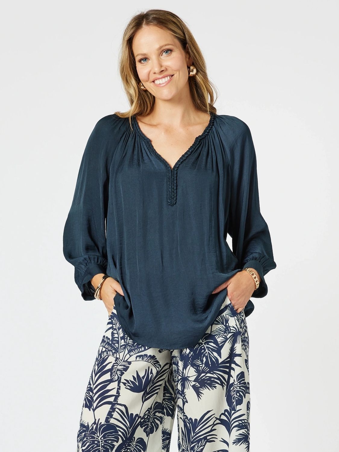 Hammock &amp; Vine Lux Plait Top Navy
