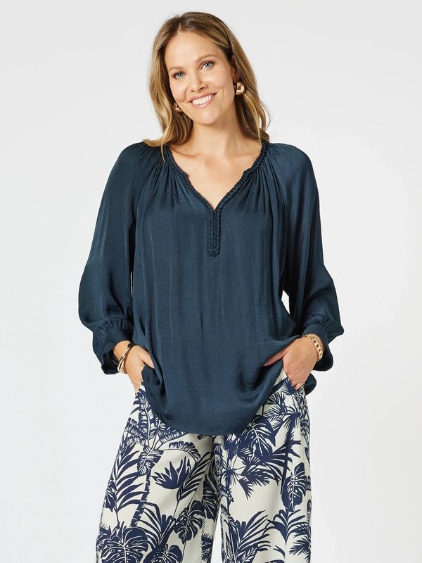 Hammock &amp; Vine Lux Plait Top Navy