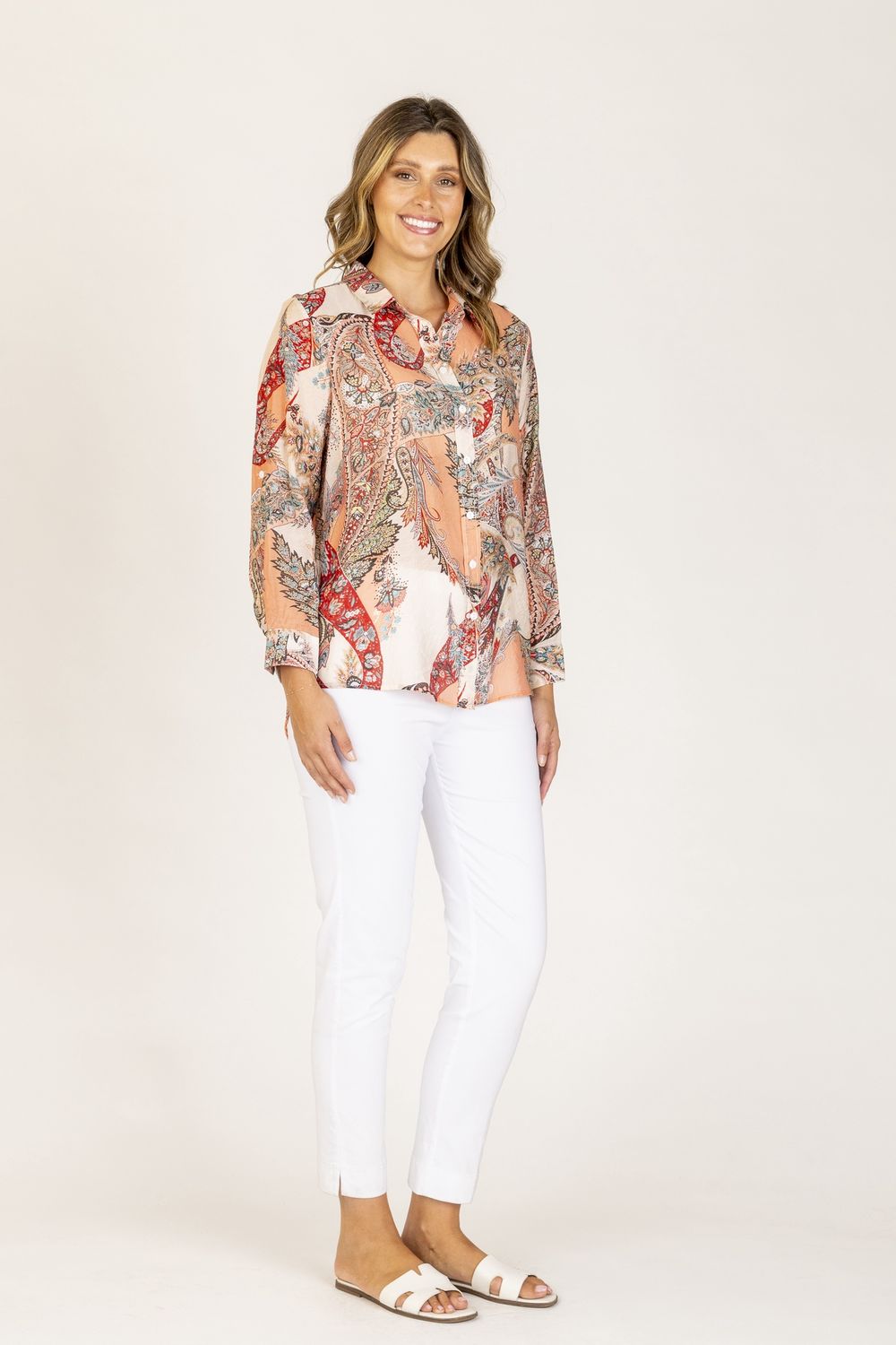 Renoma Velora Shirt Apricot Multi