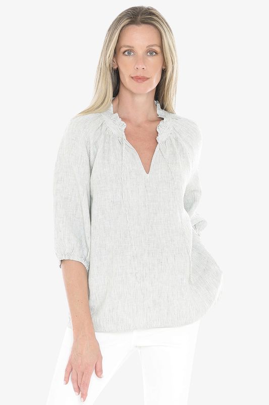 Jump Core Stripe Top Basil/White