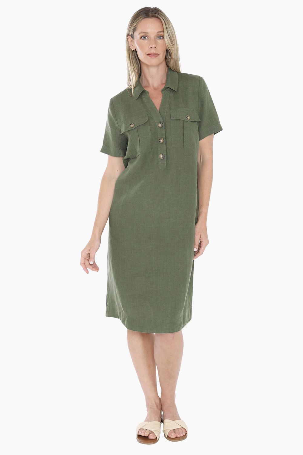 Jump 2 Pocket Dress Basil C/D