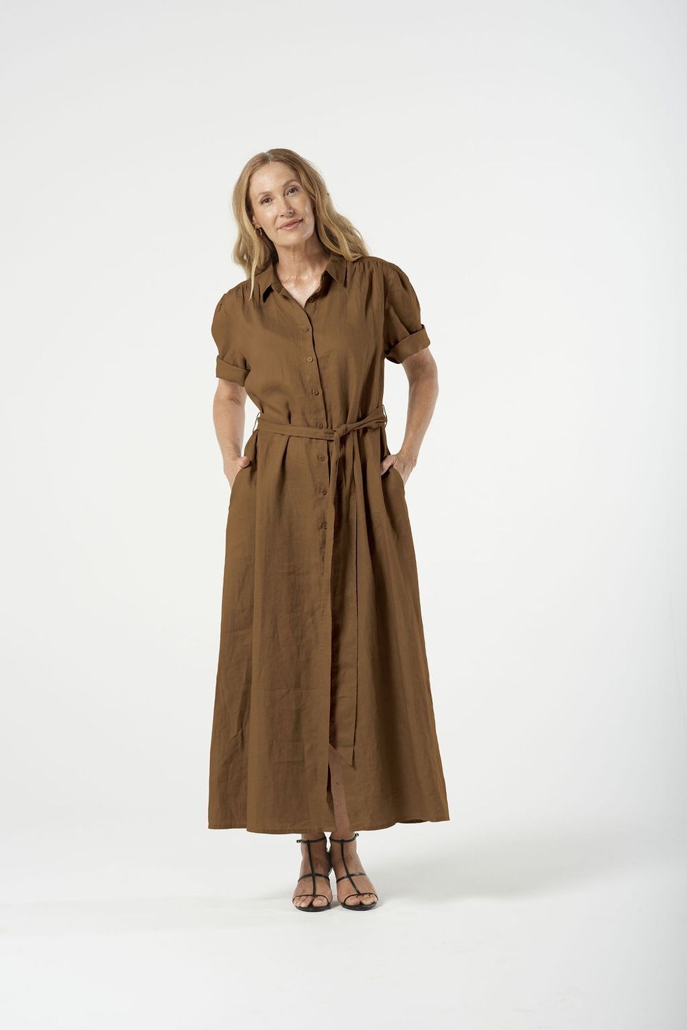 Goondiwindi Short Sleeve Shirt Dress Otter
