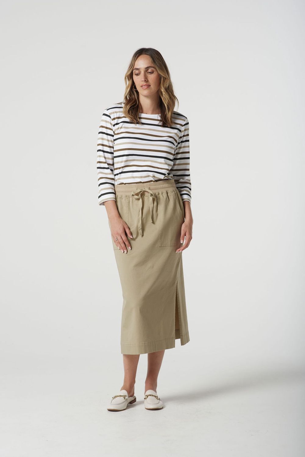 Goondiwindi Multi Stripe Tee Otter