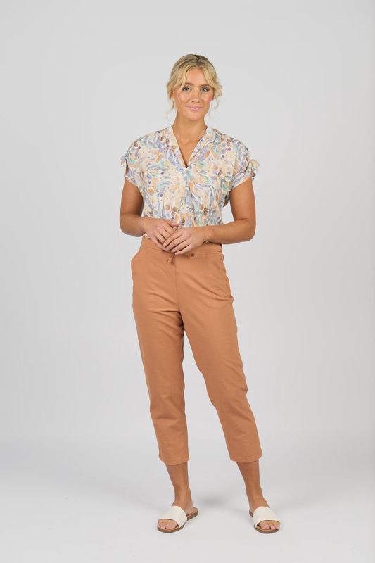 Vassalli 7/8 Skinny Leg Elastic Waist Pant Spice