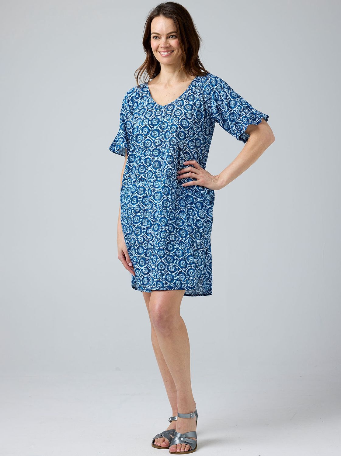 Cake Kim Dress Blue White Flowers