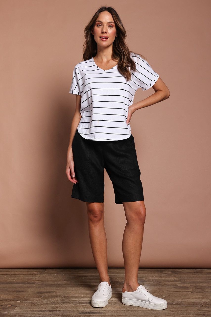 Gordon Smith Jersey Waist Linen Short Black