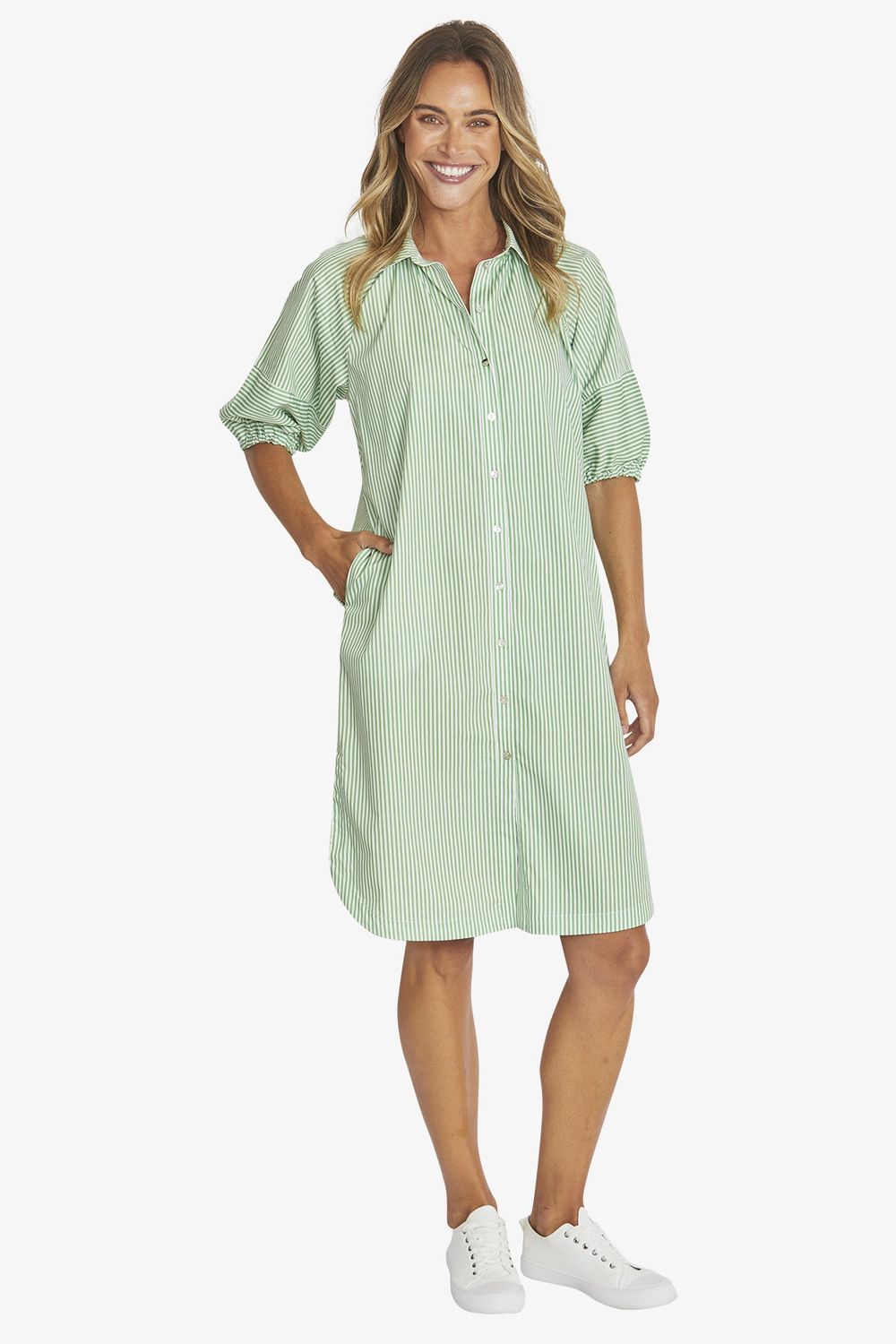 Ping Pong Tilda Dress White/ Clover