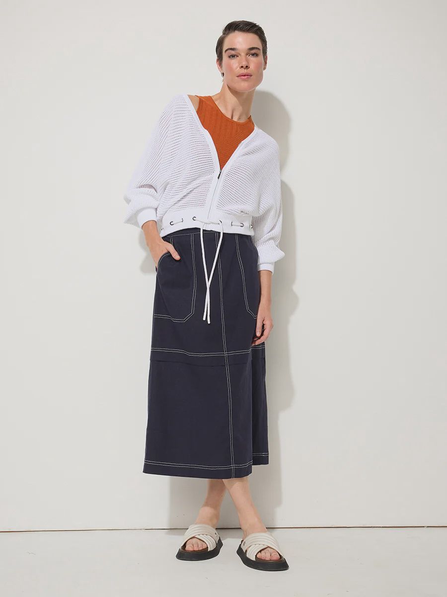 Marco Polo Comfort Linen Ink Skirt