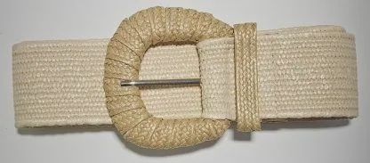 Hinako Braided Buckle Stretch Belt Natural