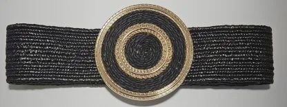 Hinako Disc Stretch Belt Black