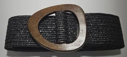 Hinako Timber Oblong Belt Black