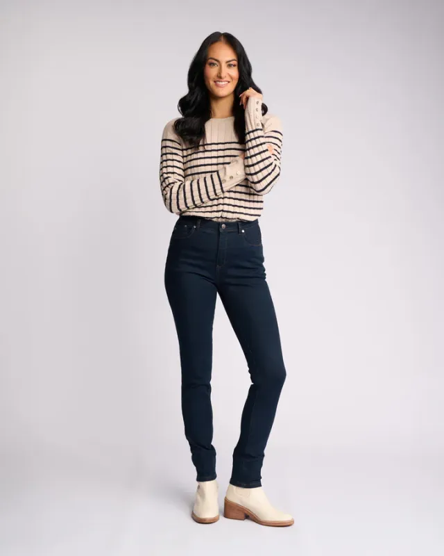 Vassalli REIGNSkinny Leg F/L Basket Weave Pocket Jean Indigo