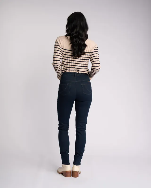 Vassalli REIGNSkinny Leg F/L Basket Weave Pocket Jean Indigo