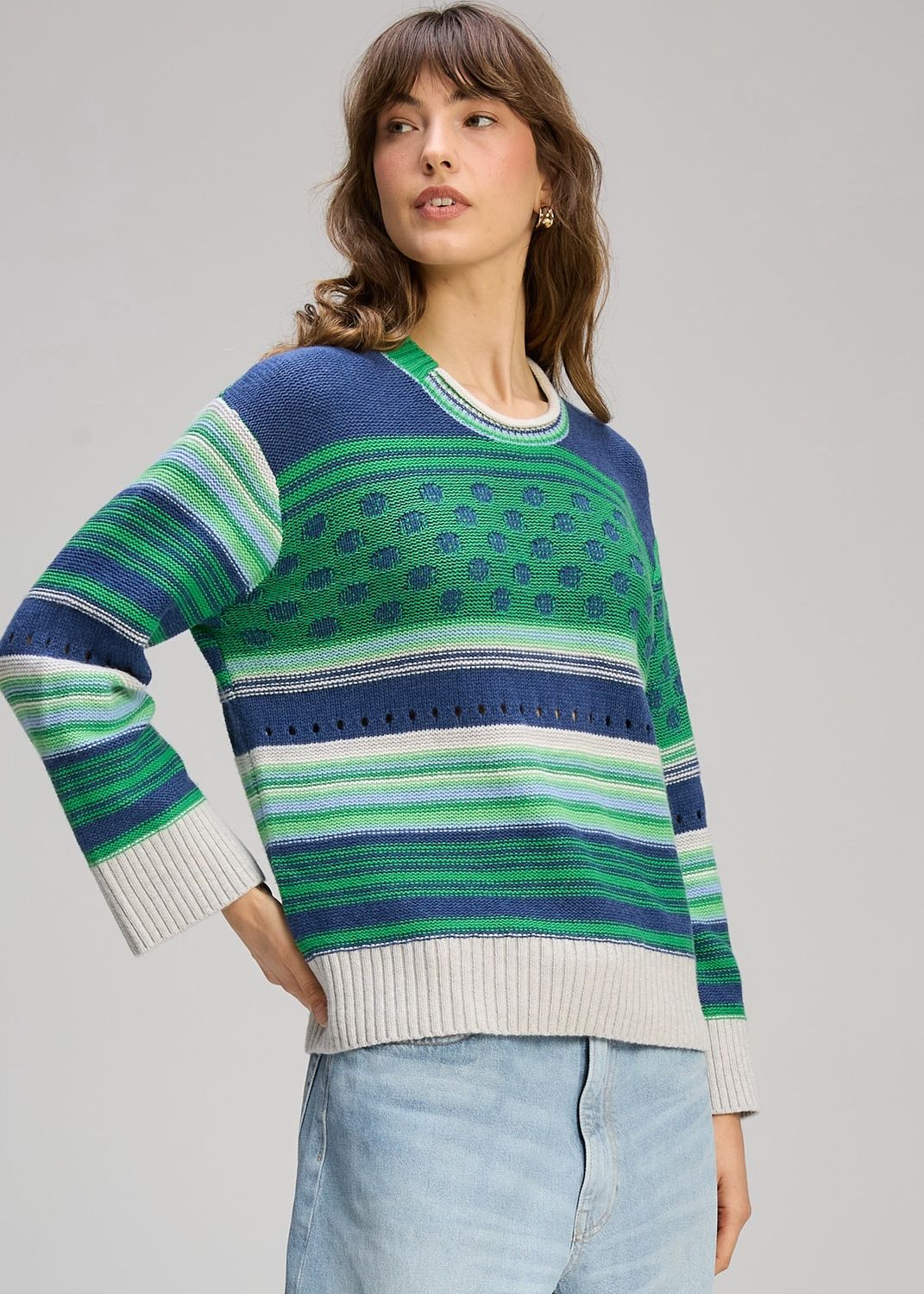 Zaket &amp; Plover Stripe Pop Jumper Parsley
