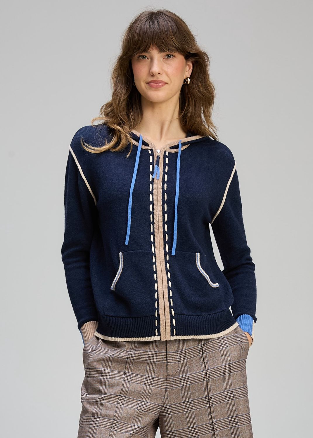 Zaket &amp; Plover Threaded Hoodie Dark Denim