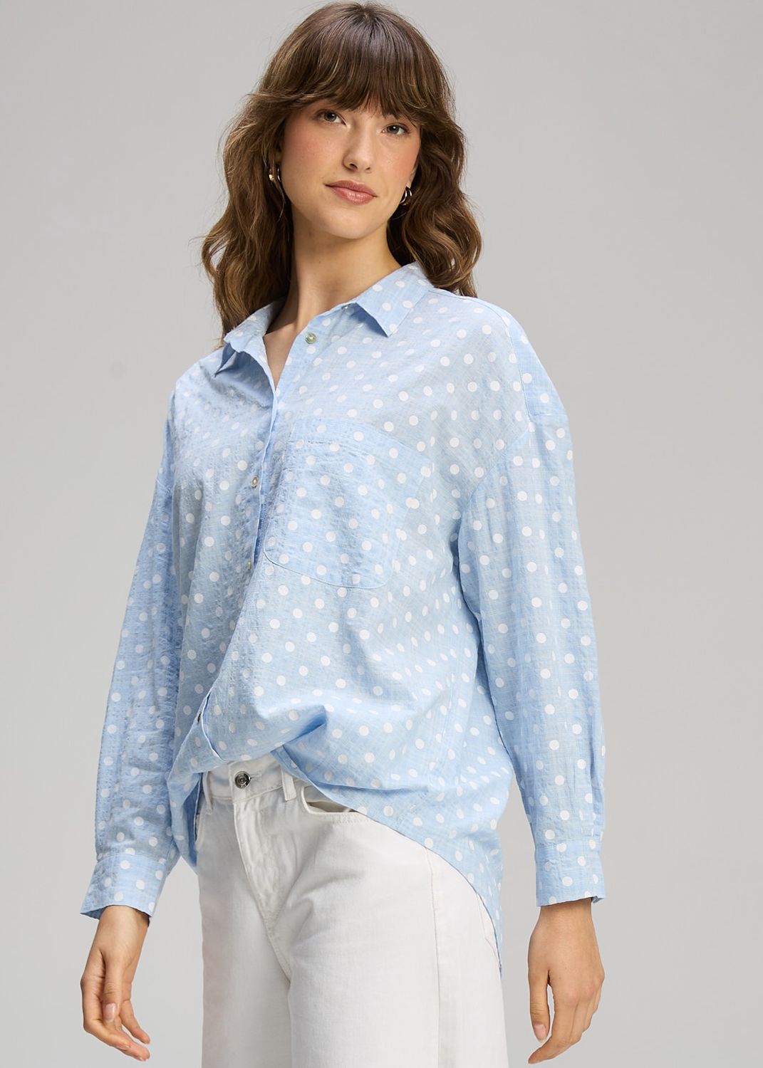 Zaket &amp; Plover Spotty Shirt Essential Sportino White