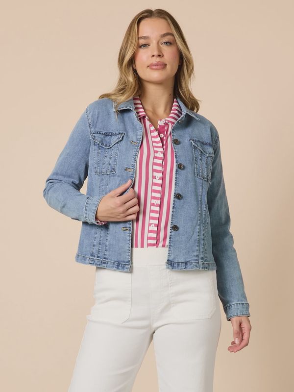 Threadz Retro Denim Jacket Washed Denim