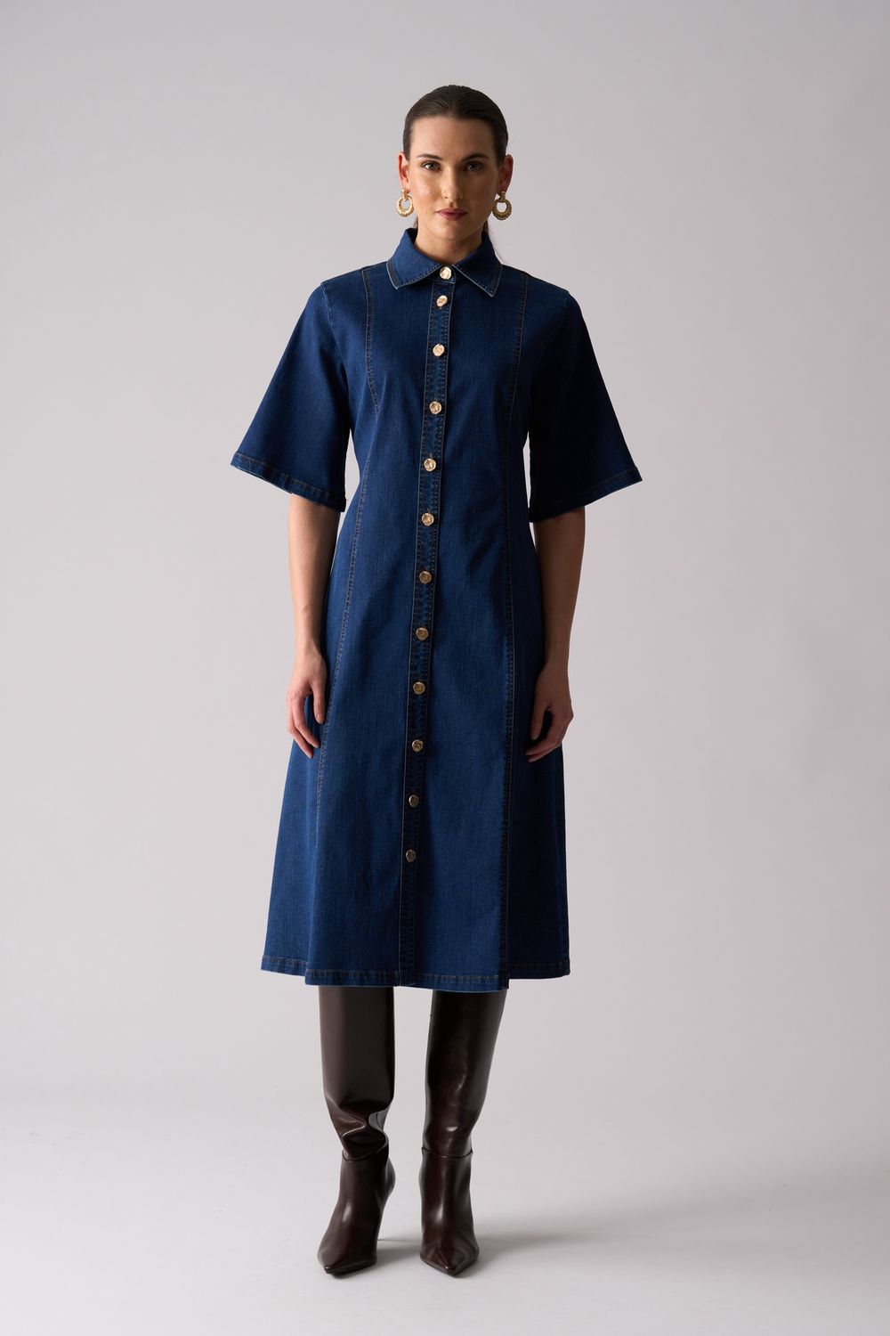 Foil Rhythm &amp; Blues Dress Indigo