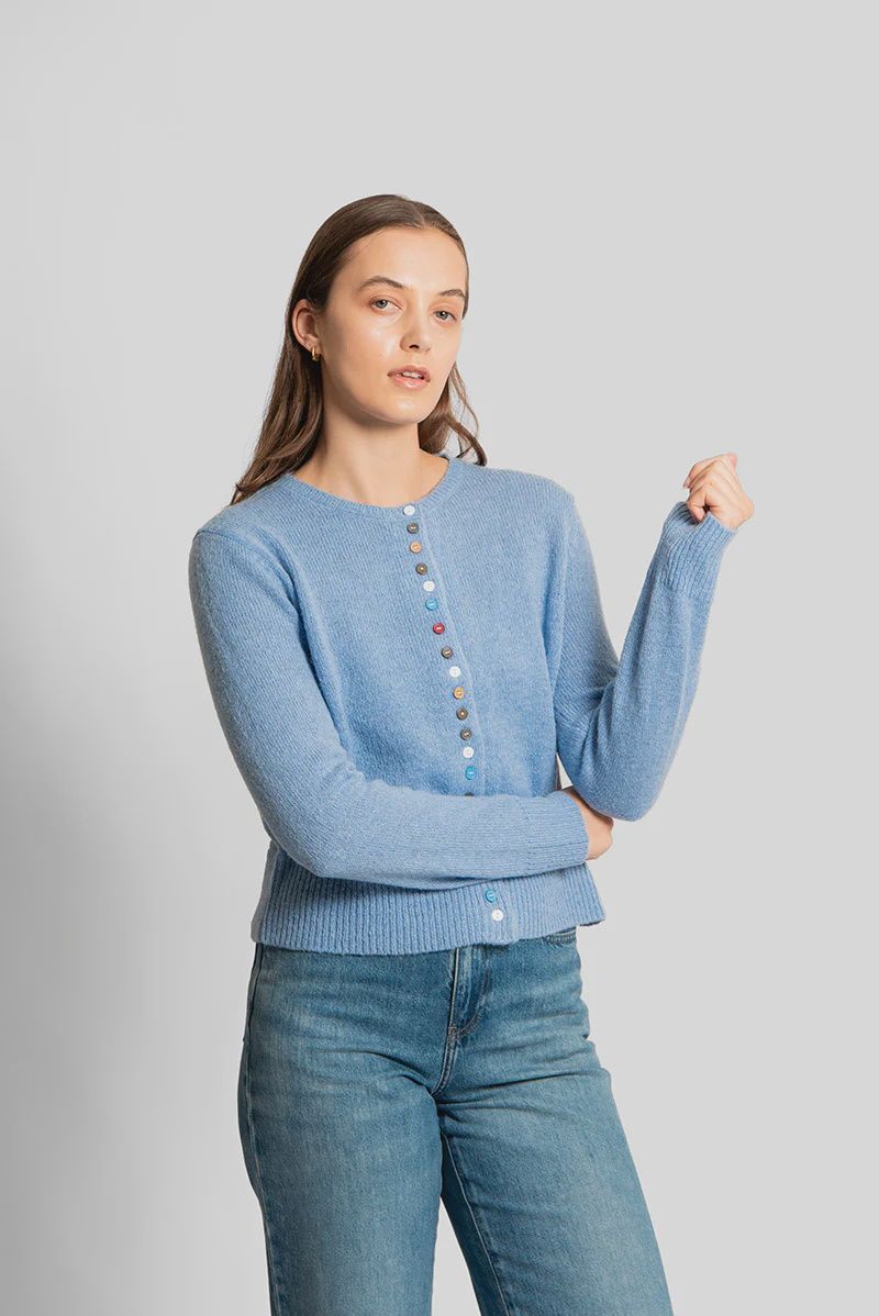Fields Crew Cardi w Multi Buttons Blue