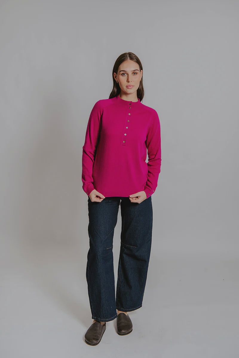 Bella Half Placket Pullover Mulberry
