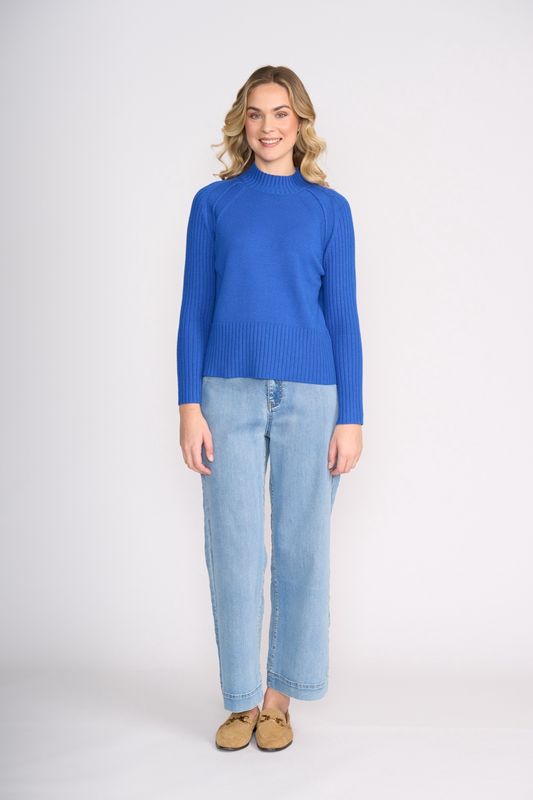 Foil Tread Carefully Sweater Electric Indigo