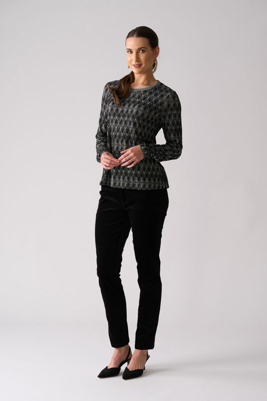 Foil Loominary Long Sleeve Top Black