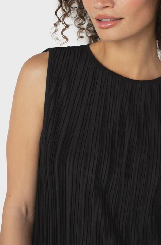 Liverpool Sleeveless Crew Neck Knit Top Black