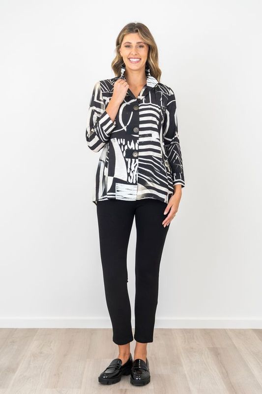 Renoma Maria Wire Collar Shirt Black