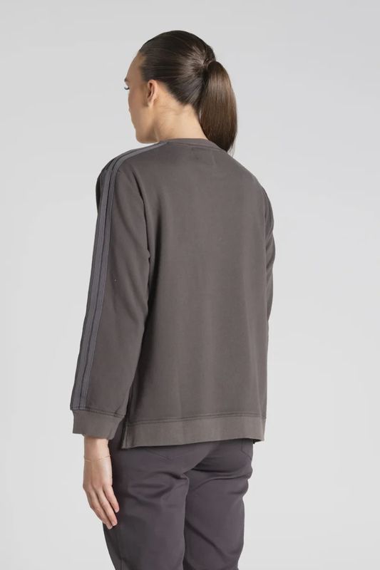 Two T's Drop Shoulder Logo Sweater DTM Slate