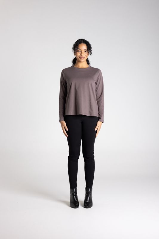 Two T's Crew Neck Long Sleeve T-shirt Slate